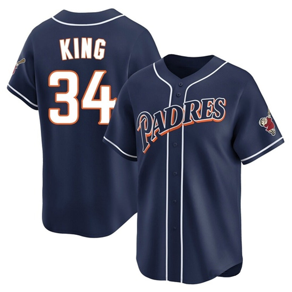 Punc S.Diego Padres #34 Michael King Player Navy Cooperstown Collection Limited Home Stitched Jerseys