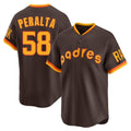 Punc S.Diego Padres #58 Wandy Peralta Player Brown Home Cooperstown Collection Replica Game Stitched Jerseys