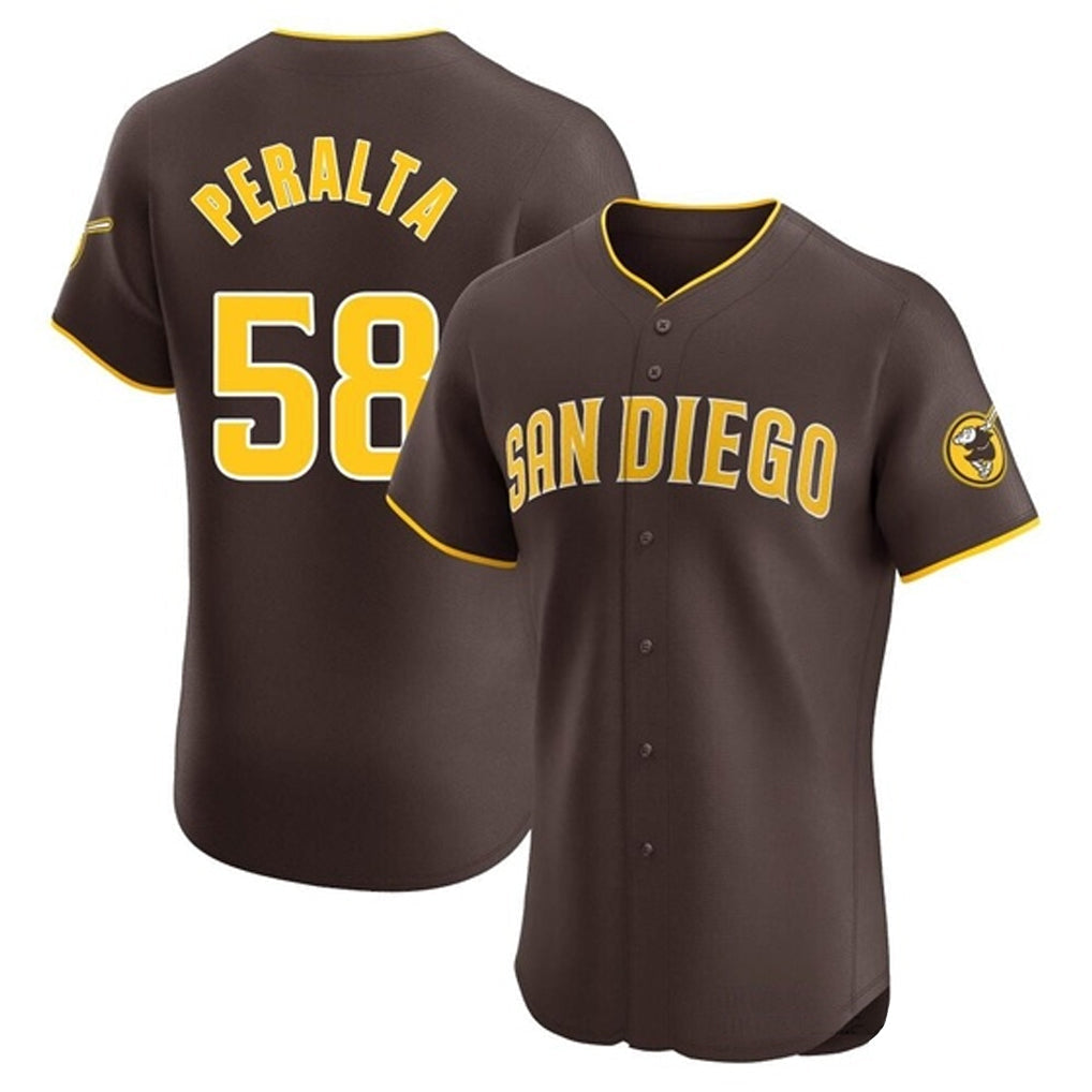Punc S.Diego Padres #58 Wandy Peralta Player Brown Home Limited Elite Stitched Jerseys