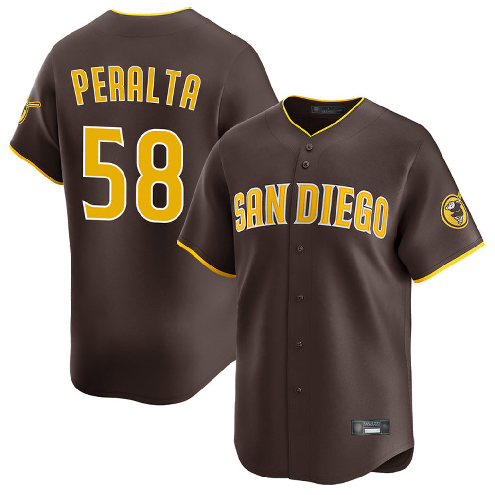Punc S.Diego Padres #58 Wandy Peralta Player Brown Home Limited Stitched Jerseys