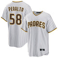 Punc S.Diego Padres #58 Wandy Peralta Player White Home Game Stitched Jerseys