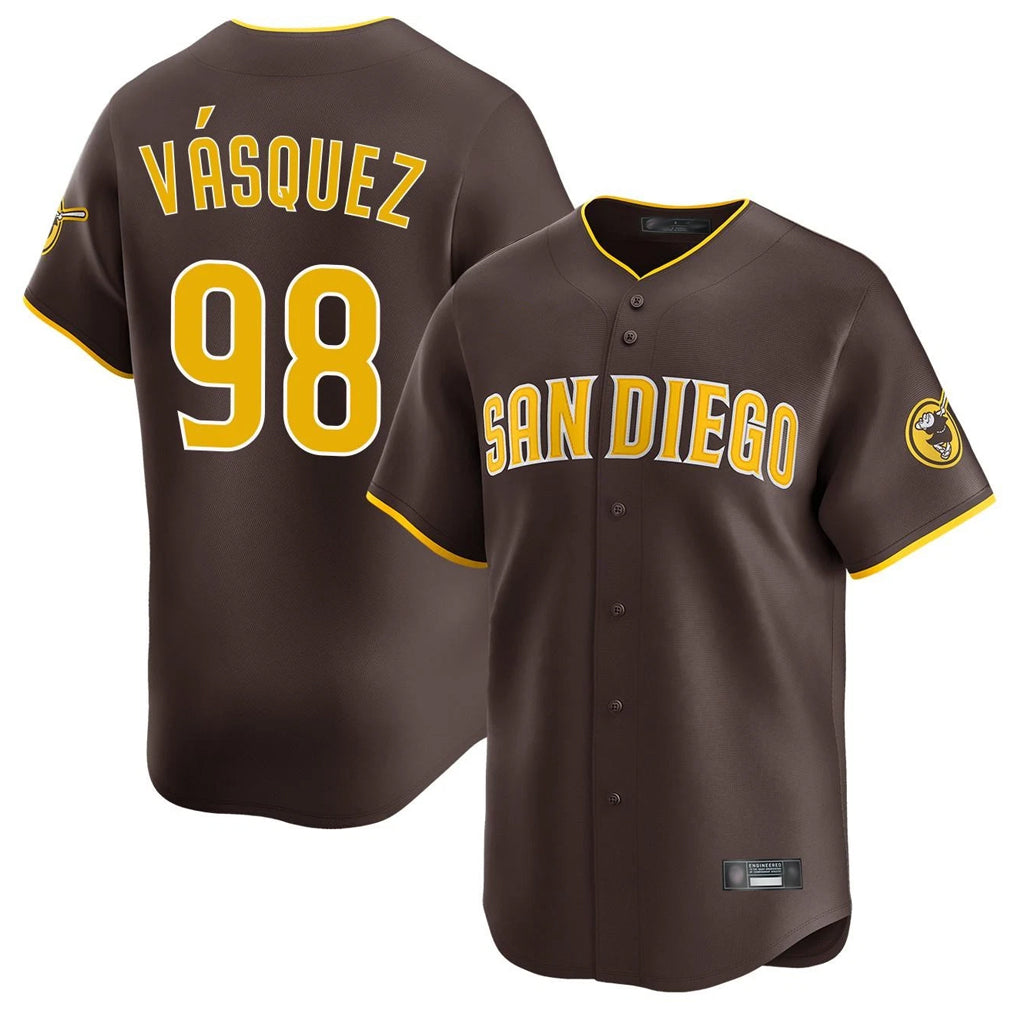 Punc S.Diego Padres #98 Randy Vasquez Player Brown Home Limited Stitched Jerseys