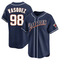 Punc S.Diego Padres #98 Randy Vasquez Player Navy Cooperstown Collection Limited Home Stitched Jerseys