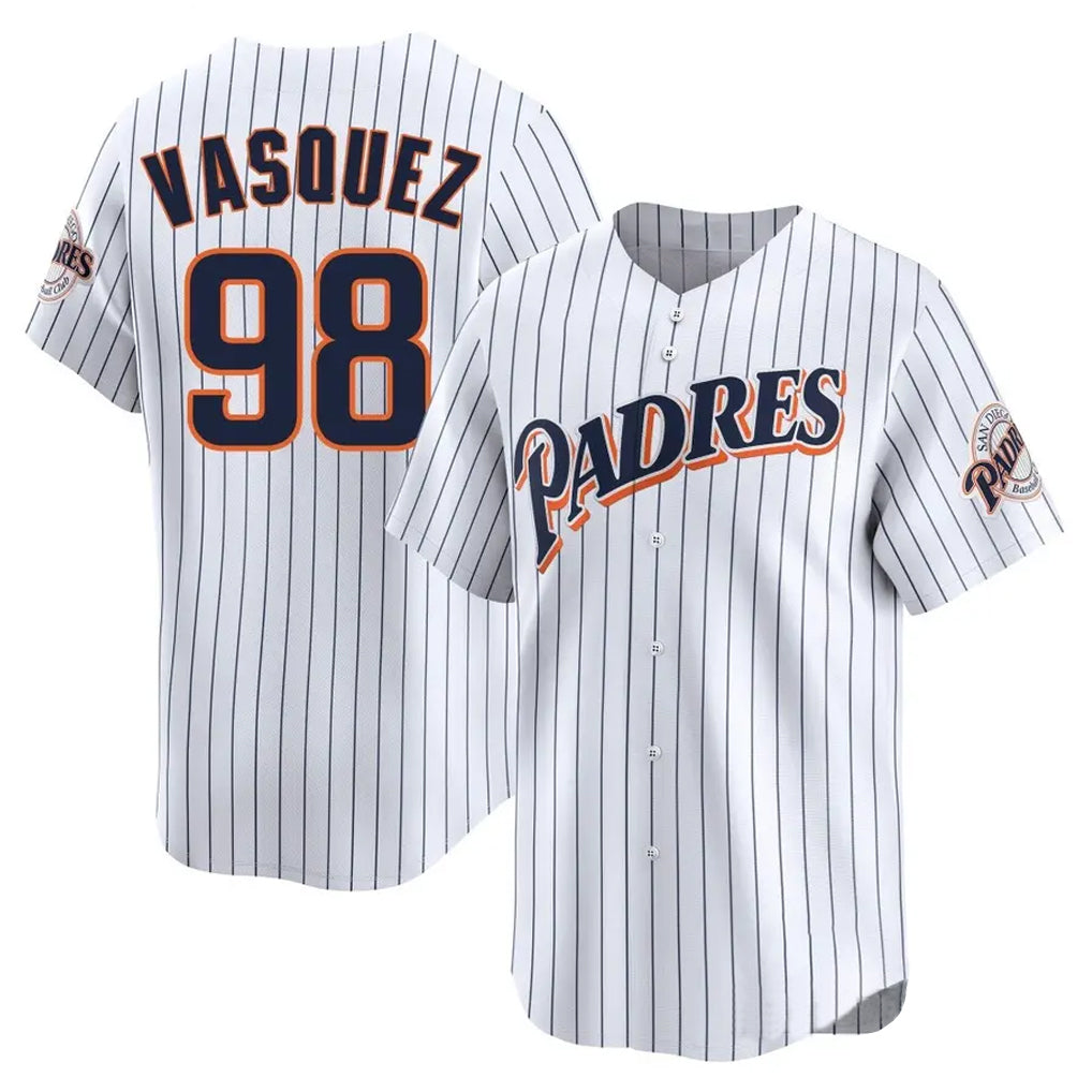 Punc S.Diego Padres #98 Randy Vasquez Player White Cooperstown Collection Limited Home Stitched Jerseys
