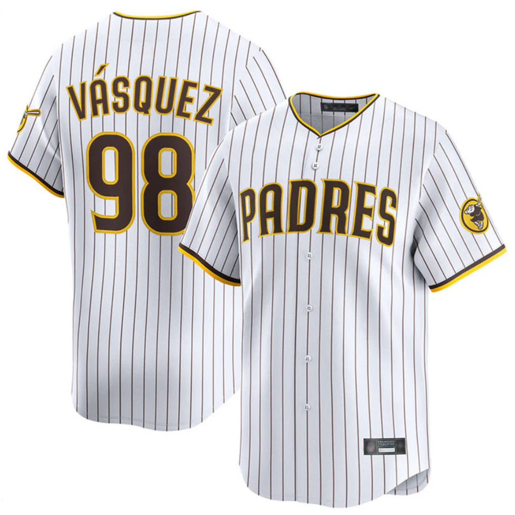 Punc S.Diego Padres #98 Randy Vasquez Player White Home Limited Stitched Jerseys