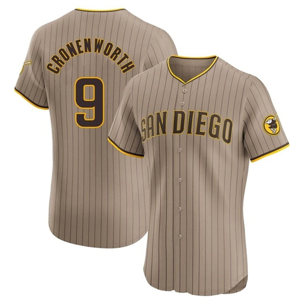 Punc S.Diego Padres #9 Jake Cronenworth Player Khaki Home Limited Elite Stitched Jerseys
