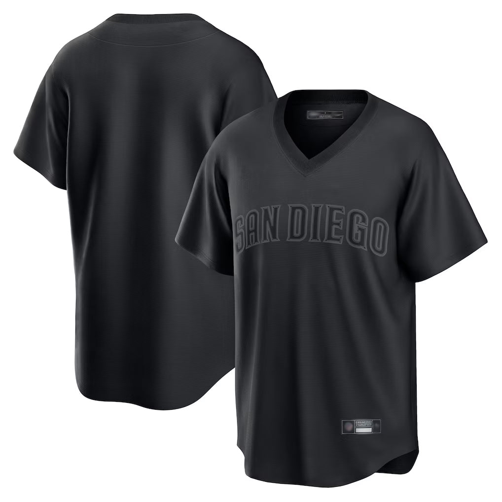 Punc S.Diego Padres Blank Player Black Pitch Fashion Game T-shirt Stitched Jerseys
