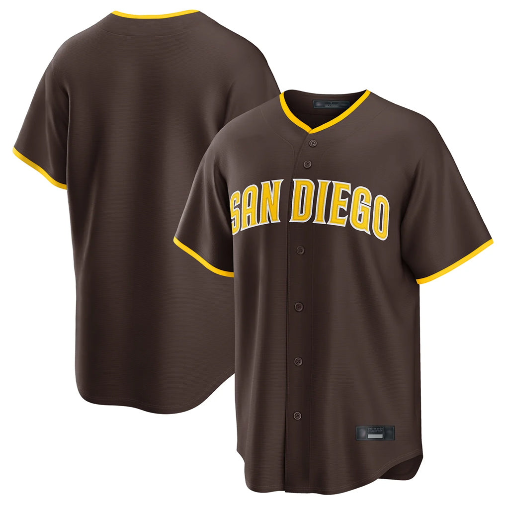 Punc S.Diego Padres Blank Player Brown Home Game Stitched Jerseys
