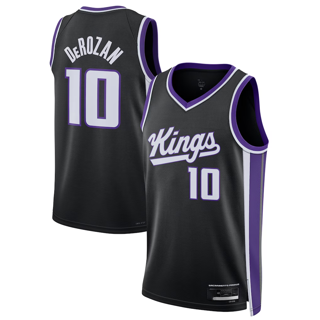 Punc S.Kings #10 DeMar DeRozan Black Swingman Player Jerseys - Icon Edition