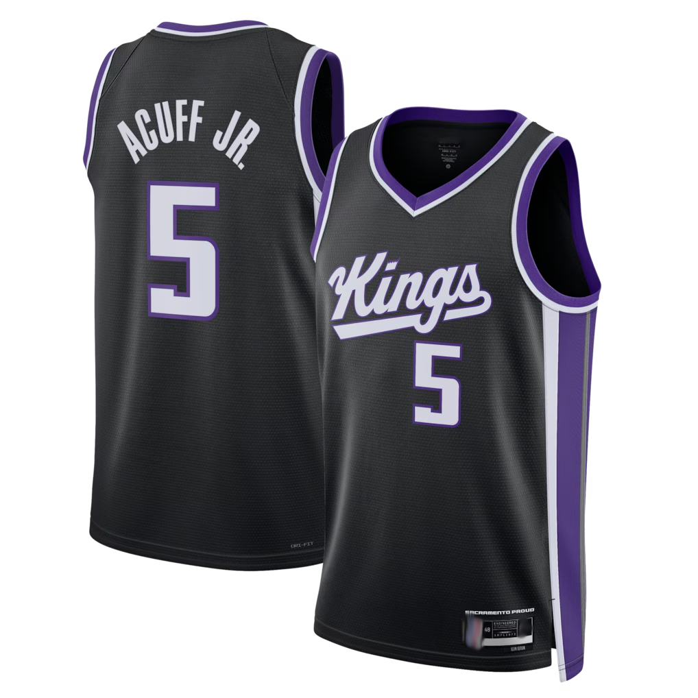Punc S.Kings #5 Darius Acuff Jr. Black Swingman Jerseys - Icon Edition