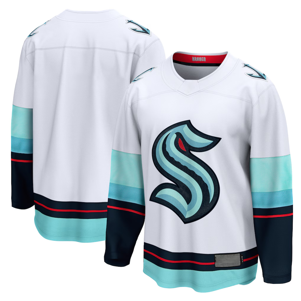 Punc S.Kraken White Away Breakaway Jerseys