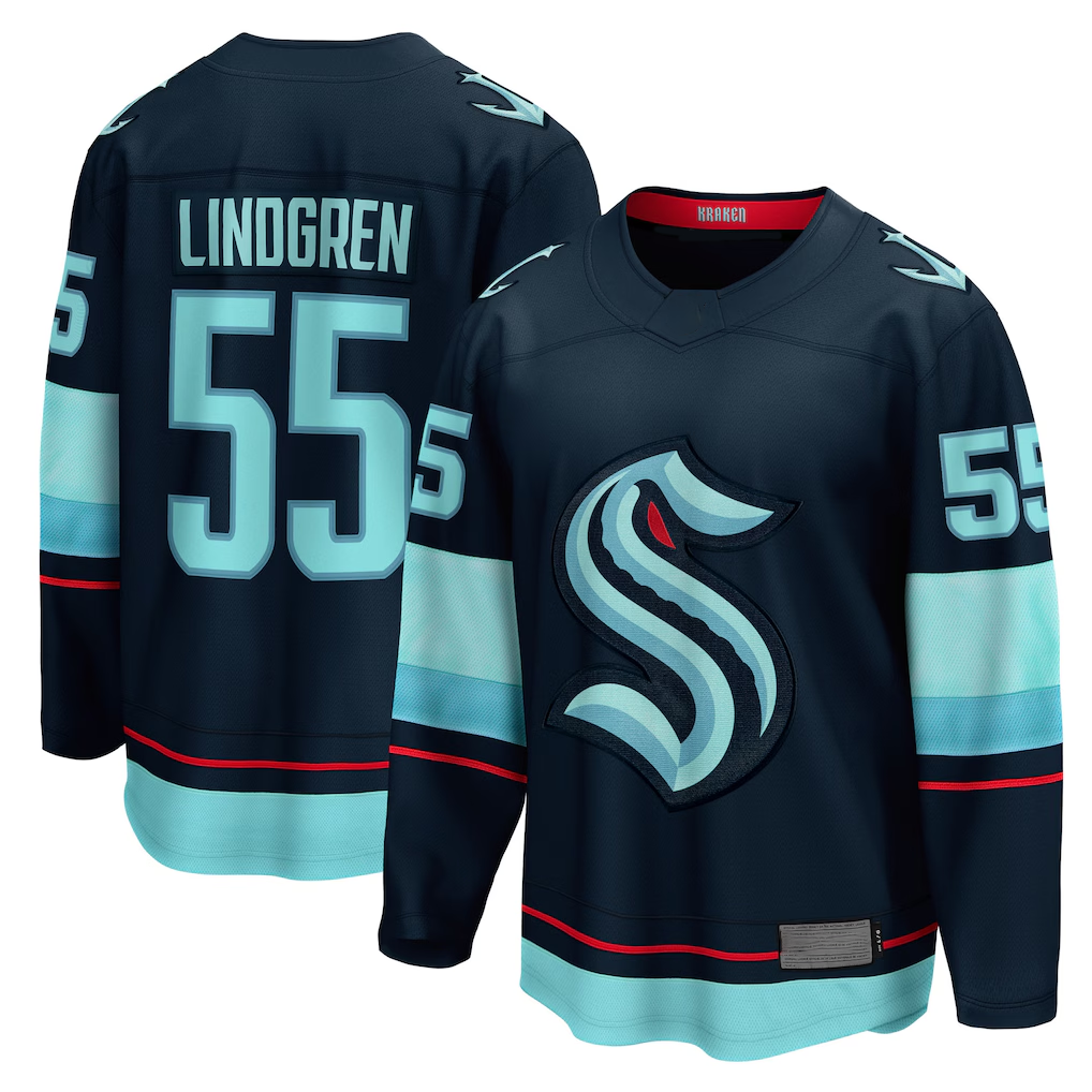Punc S.Kraken #55 Ryan Lindgren Deep Sea Blue Home Breakaway Jerseys