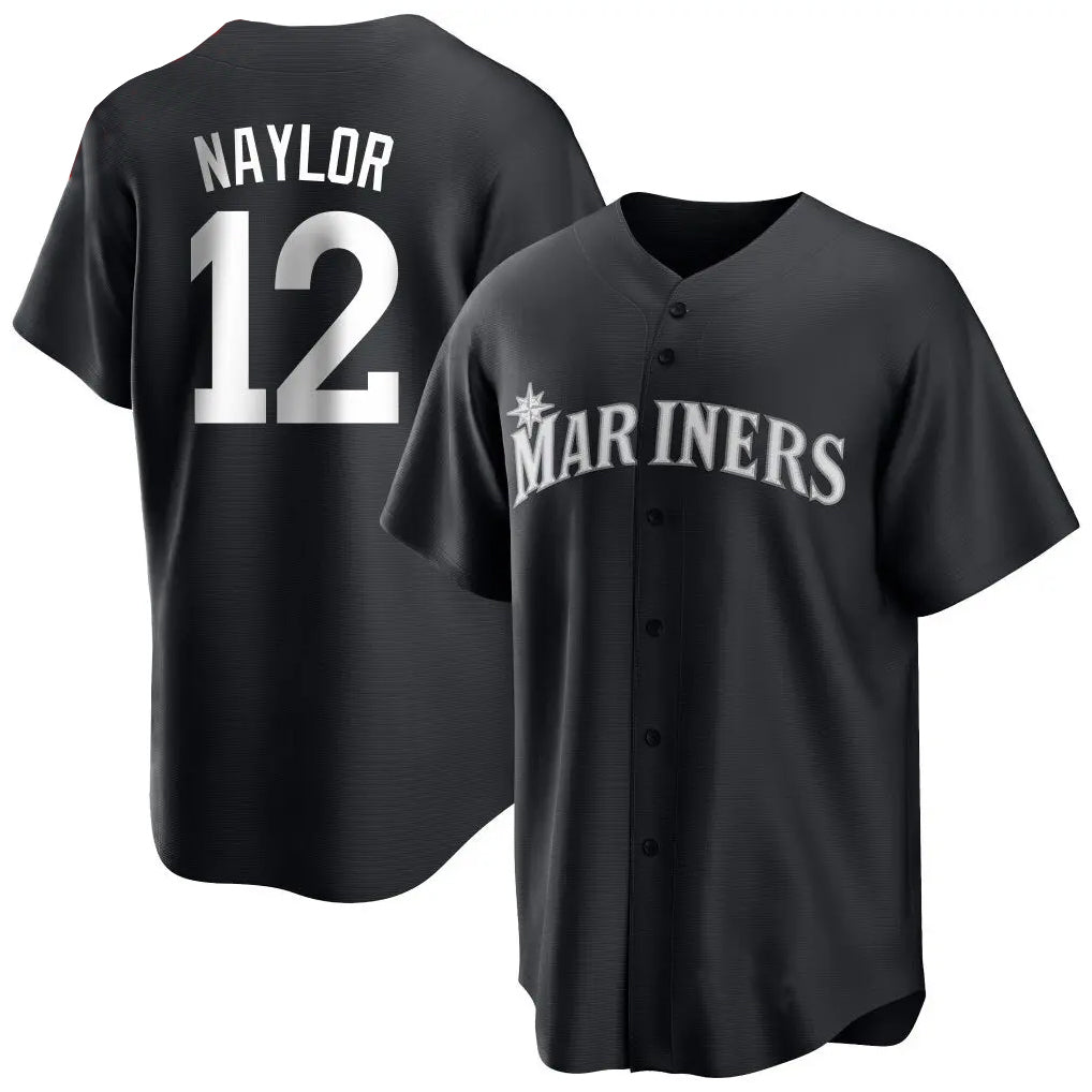 Punc S.Mariners #12 Josh Naylor Player Black Home Limited Stitched Jerseys