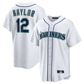 Punc S.Mariners #12 Josh Naylor Player White Home Game Stitched Jerseys