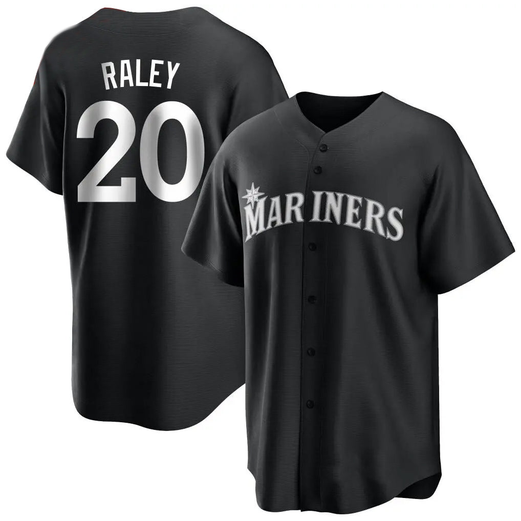 Punc S.Mariners #20 Luke Raley Player Black Home Limited Stitched Jerseys