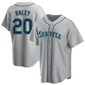 Punc S.Mariners #20 Luke Raley Player Gray Home Game Stitched Jerseys