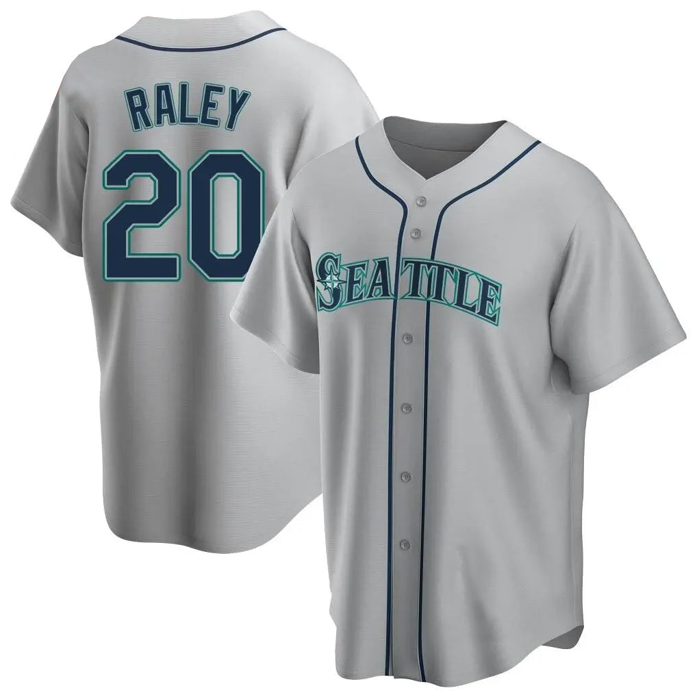 Punc S.Mariners #20 Luke Raley Player Gray Home Game Stitched Jerseys