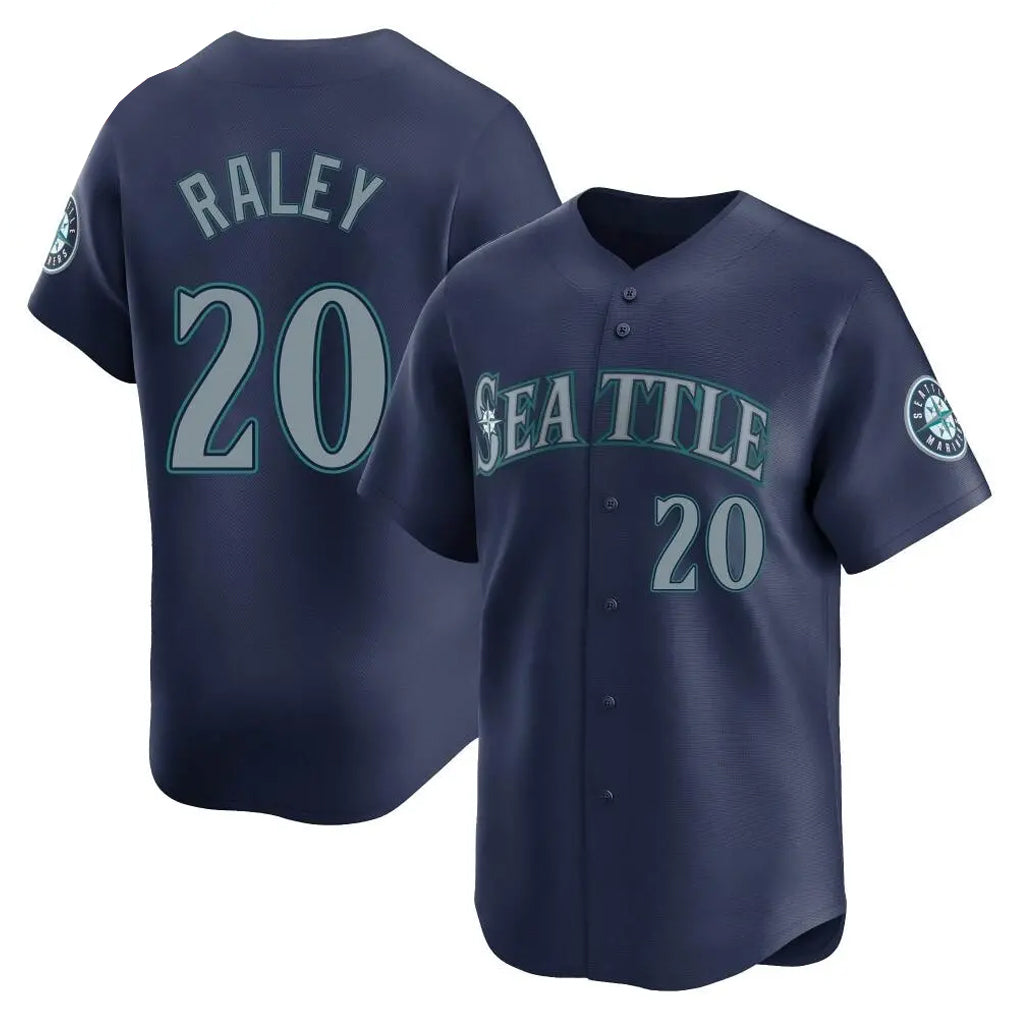 Punc S.Mariners #20 Luke Raley Player Navy Home Limited Stitched Jerseys