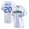 Punc S.Mariners #20 Luke Raley Player White Throwback Cooperstown Collection Limited Game Stitched Jerseys