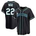 Punc S.Mariners #22 Bryan Woo Player Black Fashion Home Limited Stitched Jerseys