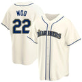 Punc S.Mariners #22 Bryan Woo Player Cream Home Game Stitched Jerseys