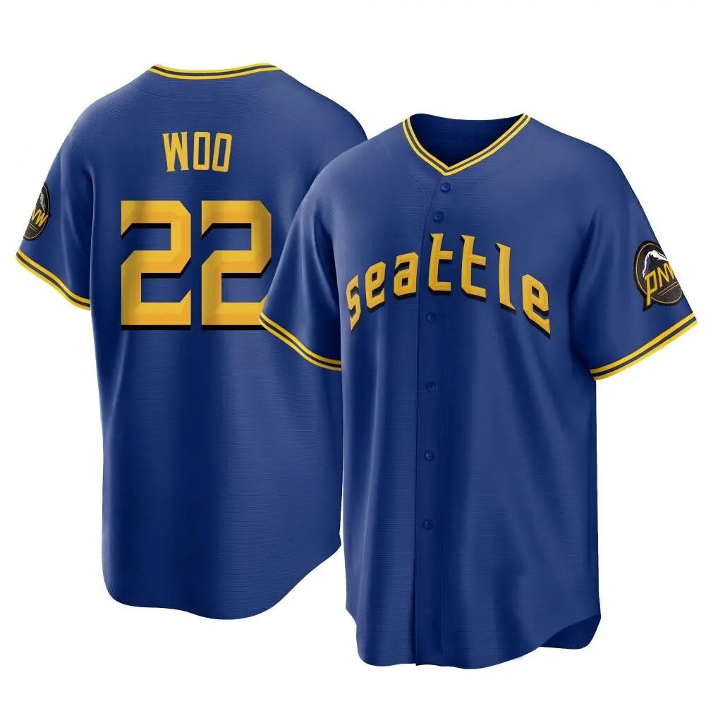 Punc S.Mariners #22 Bryan Woo Player Royal City Connect Home Game Stitched Jerseys