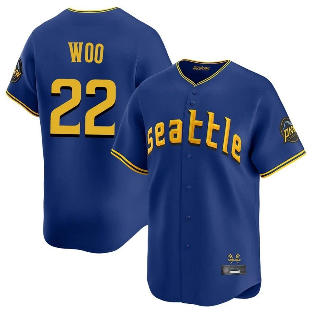 Punc S.Mariners #22 Bryan Woo Player Royal City Connect Home Limited Stitched Jerseys