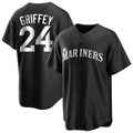 Punc S.Mariners #24 Ken Griffey Jr Player Black Home Limited Stitched Jerseys