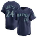 Punc S.Mariners #24 Ken Griffey Jr Player Navy Home Limited Stitched Jerseys