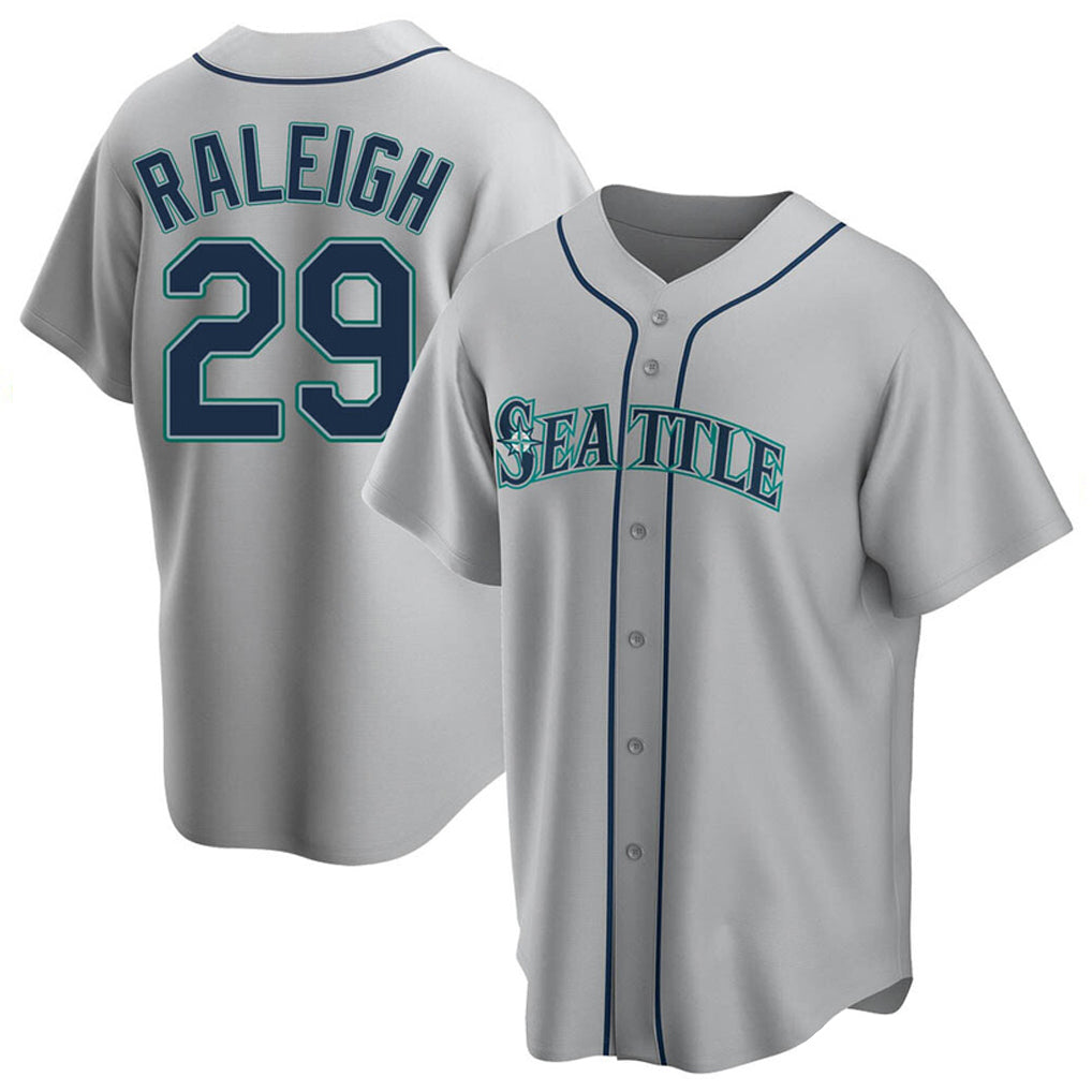 Punc S.Mariners #29 Cal Raleigh Player Gray Home Game Stitched Jerseys