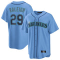 Punc S.Mariners #29 Cal Raleigh Player Light Blue Home Game Stitched Jerseys
