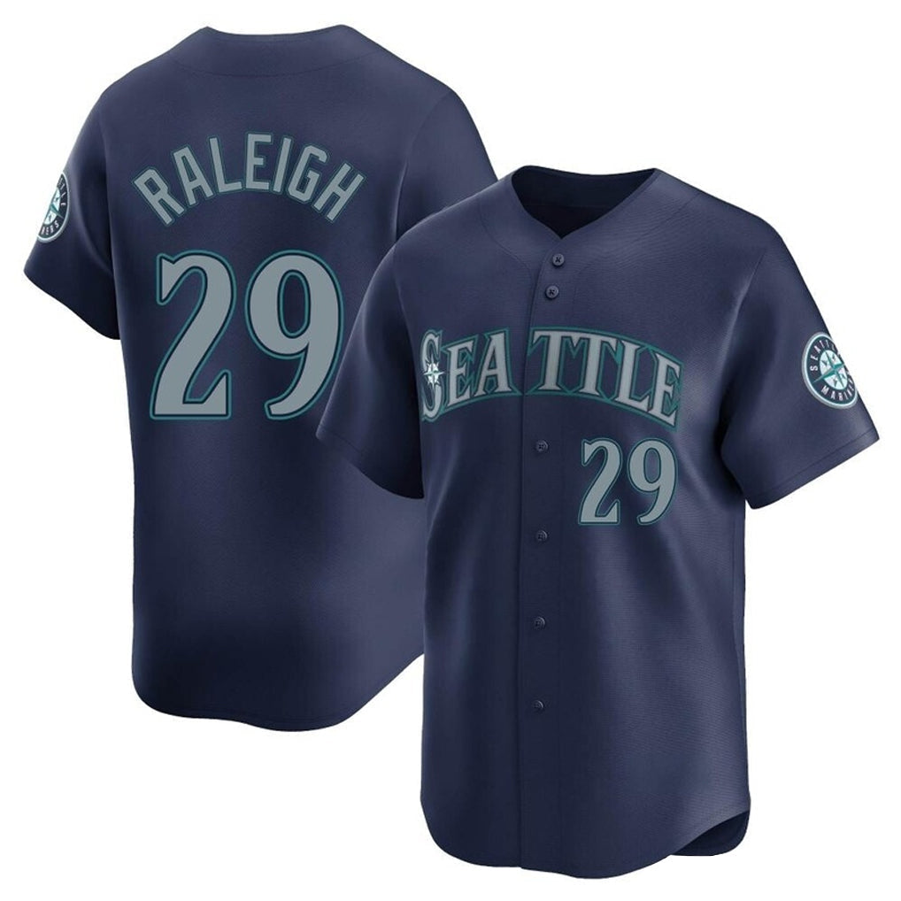 Punc S.Mariners #29 Cal Raleigh Player Navy Home Limited Stitched Jerseys