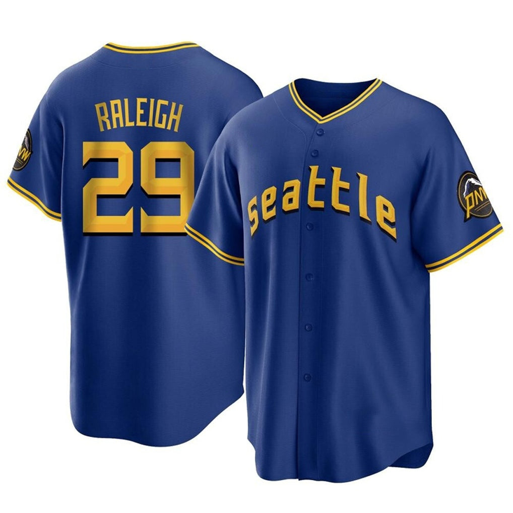 Punc S.Mariners #29 Cal Raleigh Player Royal City Connect Home Game Stitched Jerseys