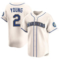 Punc S.Mariners #2 Cole Young Player Cream Home Limited Stitched Jerseys