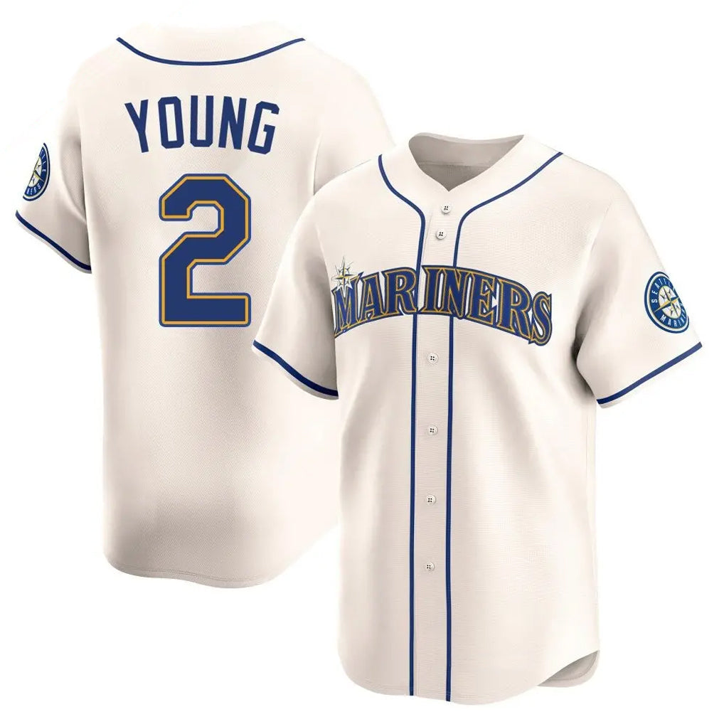Punc S.Mariners #2 Cole Young Player Cream Home Limited Stitched Jerseys