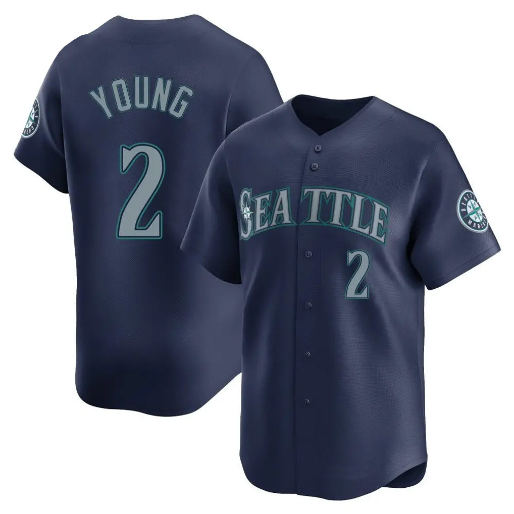 Punc S.Mariners #2 Cole Young Player Navy Home Limited Stitched Jerseys