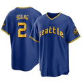 Punc S.Mariners #2 Cole Young Player Royal City Connect Home Game Stitched Jerseys
