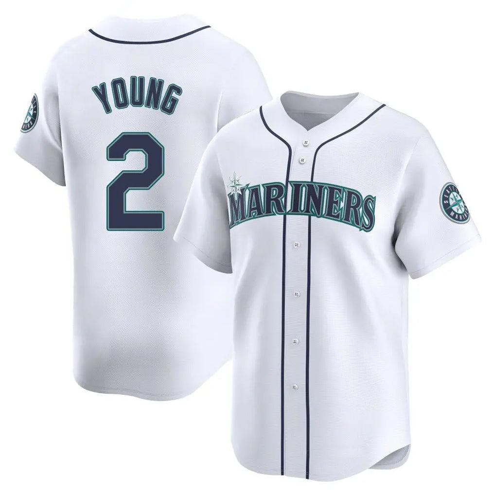 Punc S.Mariners #2 Cole Young Player White Home Limited Stitched Jerseys