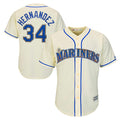 Punc S.Mariners #34 Felix Hernandez Player Cream Majestic Home Cool Base Limited Stitched Jerseys