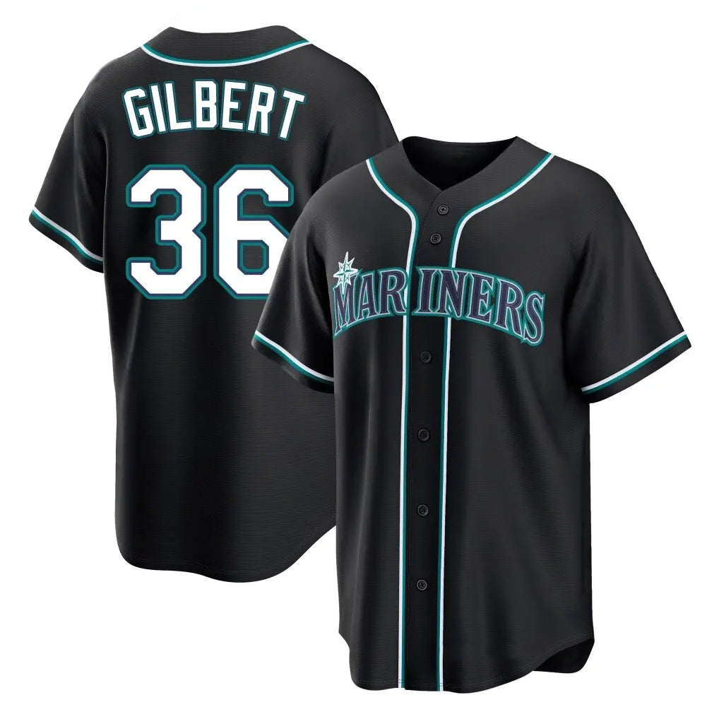 Punc S.Mariners #36 Logan Gilbert Player Black Fashion Home Limited Stitched Jerseys