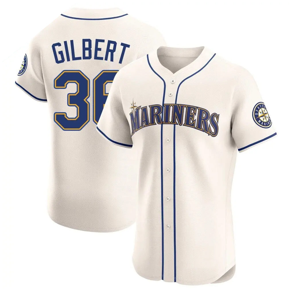 Punc S.Mariners #36 Logan Gilbert Player Cream Home Limited Elite Stitched Jerseys