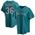 Punc S.Mariners #36 Logan Gilbert Player Teal Home Game Stitched Jerseys