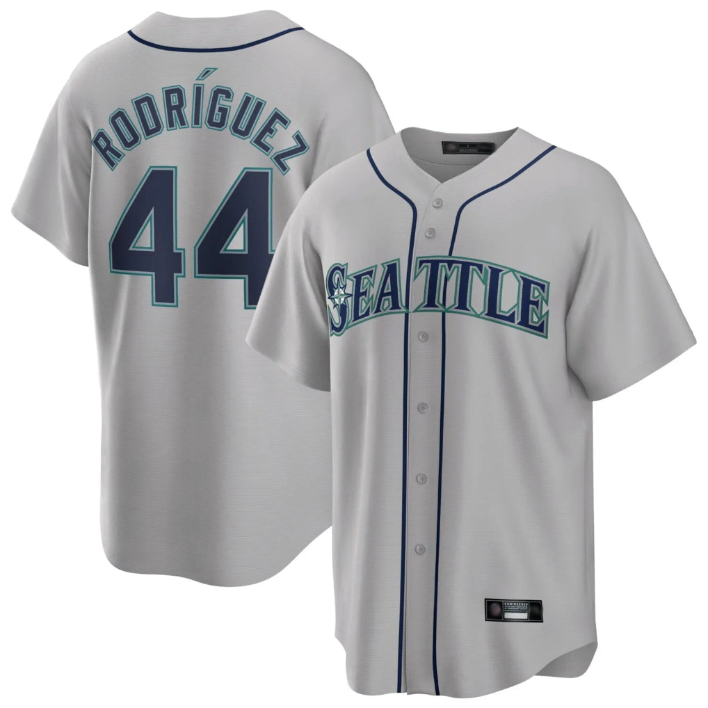 Punc S.Mariners #44 Julio Rodriguez Player Gray Home Game Stitched Jerseys