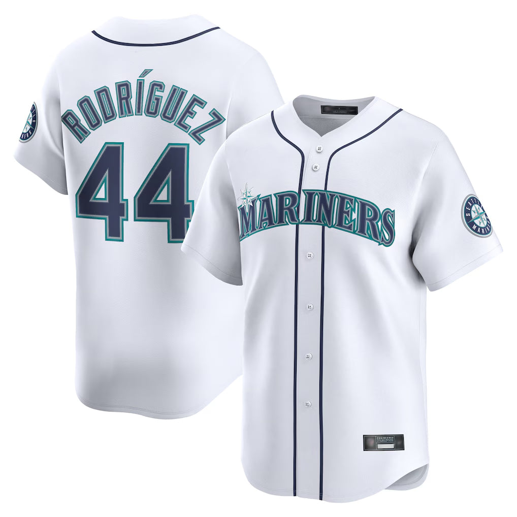 Punc S.Mariners #44 Julio Rodriguez Player White Home Limited Stitched Jerseys