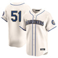 Punc S.Mariners #51 Ichiro Suzuki Player Cream Home Limited Stitched Jerseys