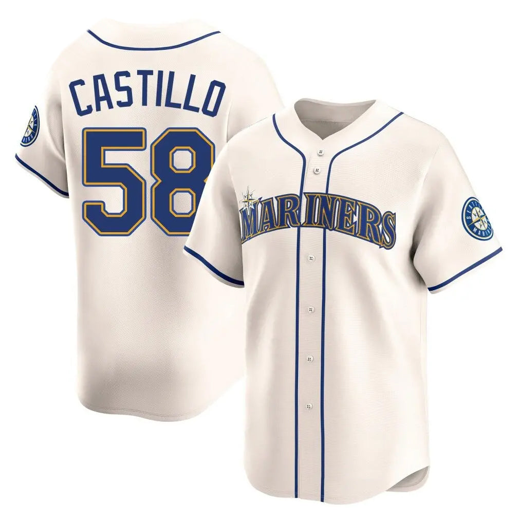 Punc S.Mariners #58 Luis Castillo Player Cream Home Limited Stitched Jerseys