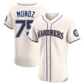 Punc S.Mariners #75 Andres Munoz Player Cream Home Limited Elite Stitched Jerseys