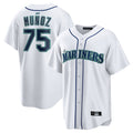 Punc S.Mariners #75 Andres Munoz Player White Home Game Stitched Jerseys