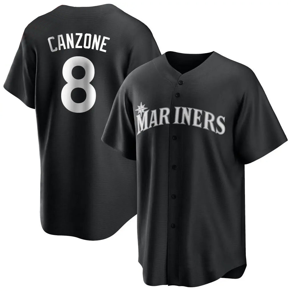 Punc S.Mariners #8 Dominic Canzone Player Black Home Limited Stitched Jerseys