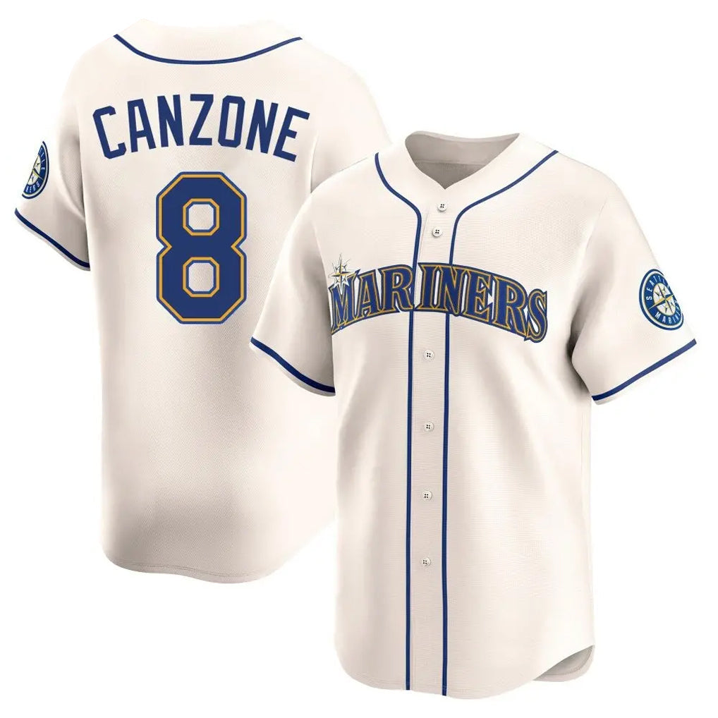 Punc S.Mariners #8 Dominic Canzone Player Cream Home Limited Stitched Jerseys